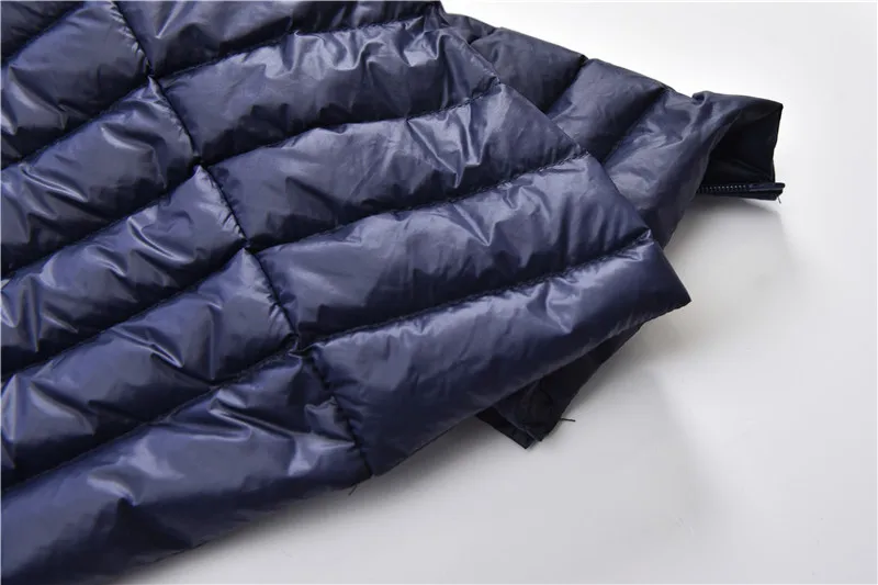 Women Duck Down Long Vest Ultra Light Portable Slim Waistcoat Female Stand Collar Sleeveless Down Jacket