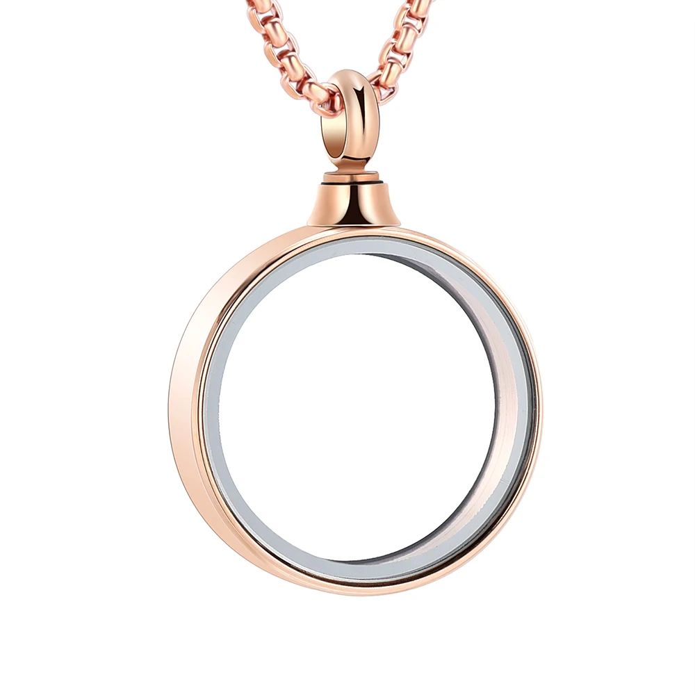 

IJD9889 Glass Cremation Jewelry -316L stainless Steel Floating Locket Urn Necklace For Ashes For Women Memorial Pendant Necklace