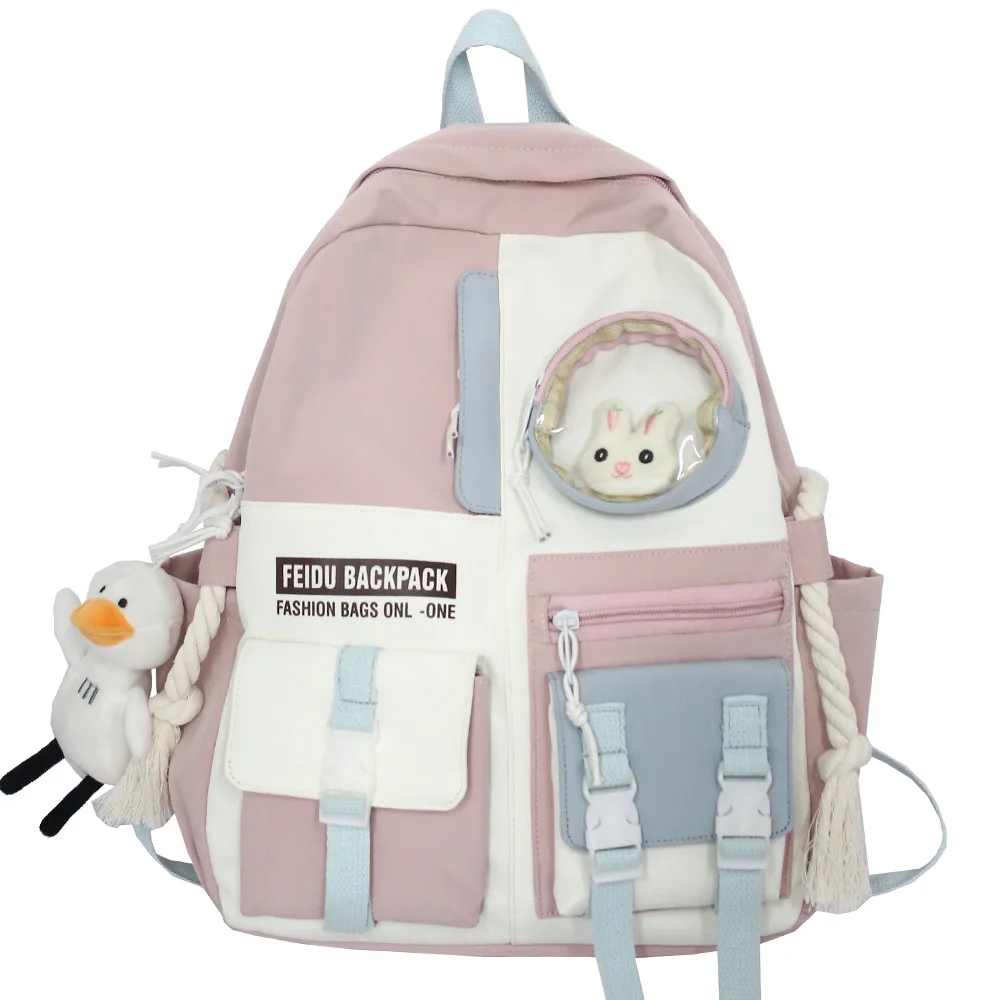 trendy laptop backpacks Female Harajuku Nylon Bag Kawaii Girl College Student Backpack Waterproof Fashion Ladies School Bag Book Women Cute Backpack New classy sling bags Stylish Backpacks