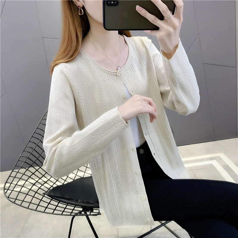 

Room 207631, 1 ranked no. 1 】 make round collar button hollow out knitting cardigan [3032] 33