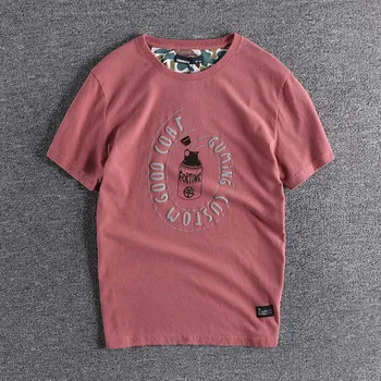 

Summer new style scrub fit youth half sleeve simple three-dimensional letter print men's round neck short sleeve T-shirt 060