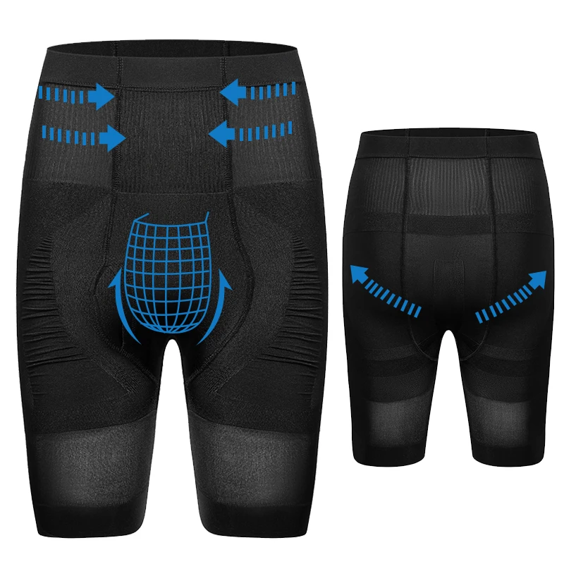 Black Для мужчин s для похудения Высокая Талия Shaper ABS Abdo мужская майка компрессионная Мужская корректирующая одежда - Цвет: Black