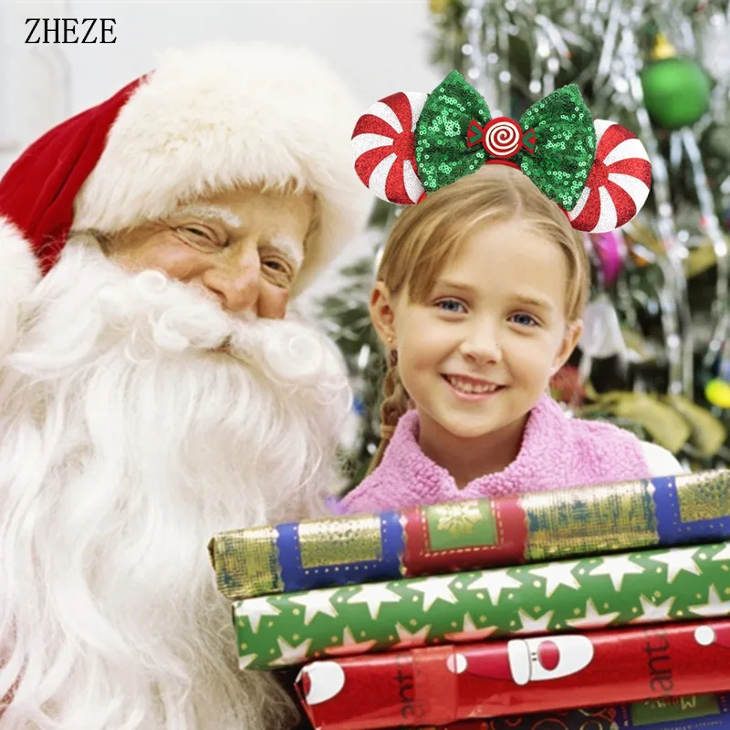 Nieuwe Weihnachten Maus Ohren Stirnband Für Mädchen Frauen Haarband Santa Claus Festival Party DIY Haar Zubehör Großhandel – Detail 11