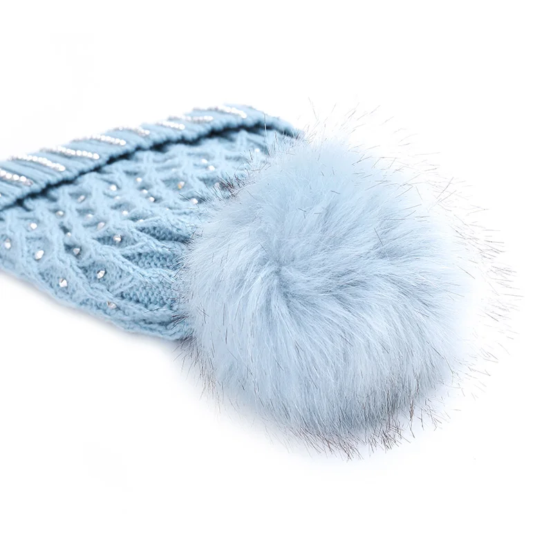 Women's New Winter Hat Cotton Knit Fashion Winter Warm Adjustable Hood Soft Pompom Unisex Hat Solid Color Knit Hat