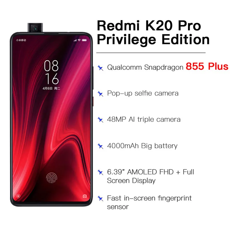 Смартфон Xiaomi Redmi K20 Pro с глобальной прошивкой, 8 ГБ, 512 ГБ, эксклюзивная версия, Snapdragon 855 plus, 4000 мАч, 48мп, тройная камера 6,39 дюйма