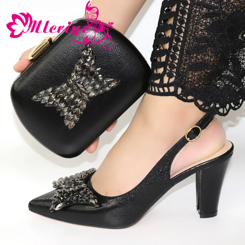 

Italian Shoes with Matching Bags High Quality Luxury Shoe Women Designers Nigerian Women Party Pumps with Purse Women High Heels