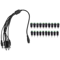 1X 5.5X2.1Mm 8 Channel Splitter DC Power Cable Power Supply & 20-Pack Phono RCA Male And Female Plug