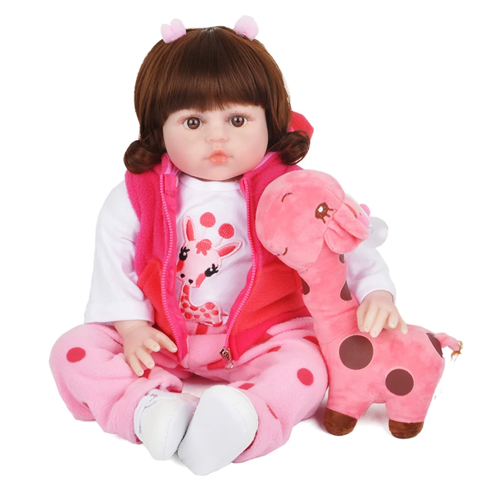17 дюймов 45 см силиконовая кукла-реборн Bebe Bonecas, Реалистичная, Реалистичная, живая, детская, Menino, рождественский подарок, игрушки для детей, жираф