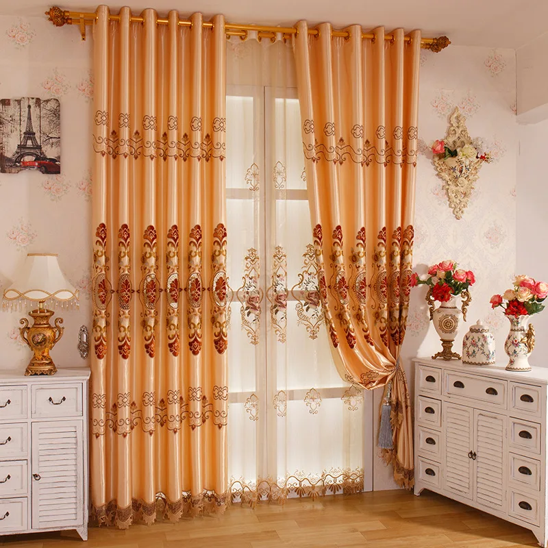 

European Schneider Embroidery Shade Curtains for Living Dining Room Bedroom.