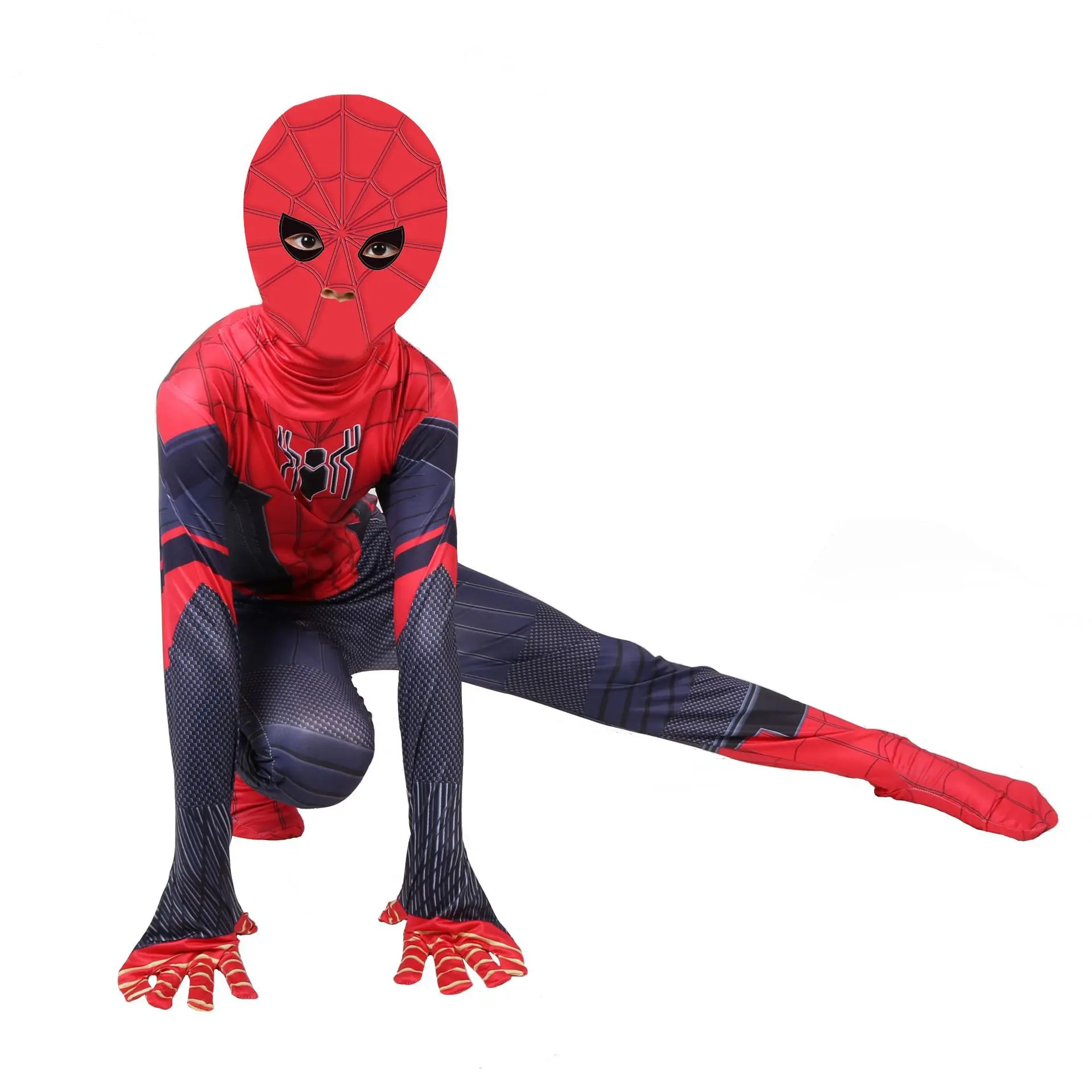 

new year halloween costume for boy children kids red black the amazing costume spider man cosplay