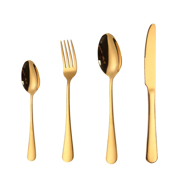 

Tablewellware Gold Cutlery Forks Knives Spoons Dinner Set Stainless Steel Golden Tableware Fork Spoon Knife Set Dropshipping