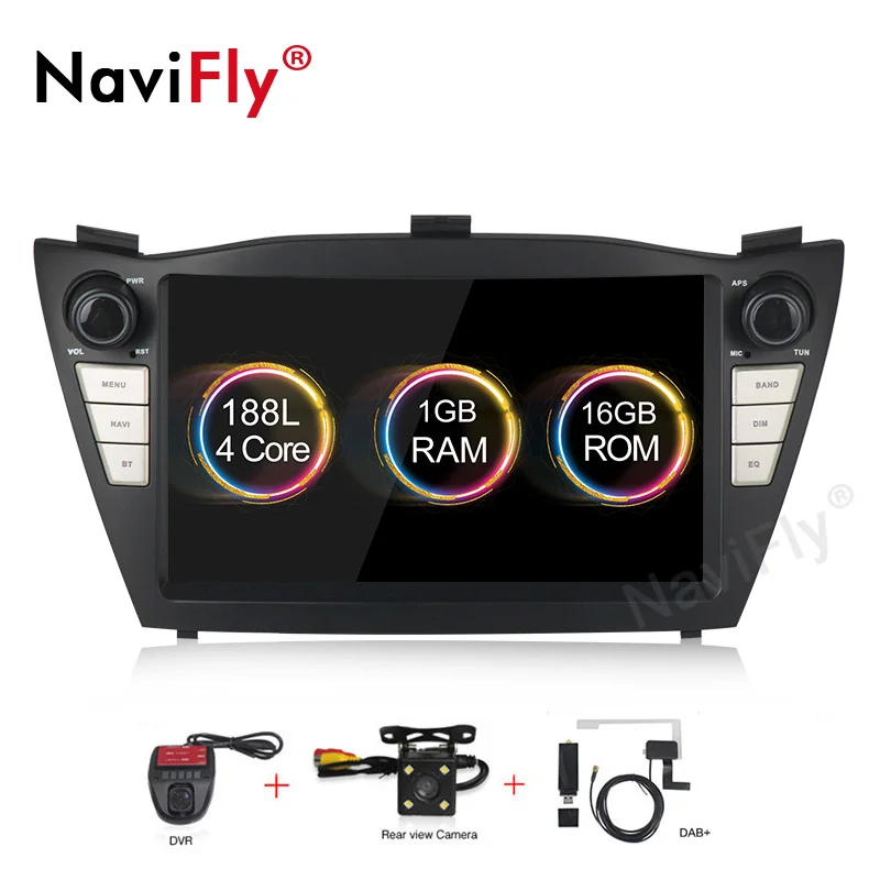 NaviFly " Android 9 автомобильный мультимедийный плеер для hyundai IX35 TUCSON 2009 2010- Wifi RDS gps Navi 2+ 32G hd-навигатор для автомобиля BT - Цвет: 16G camera dvr dab