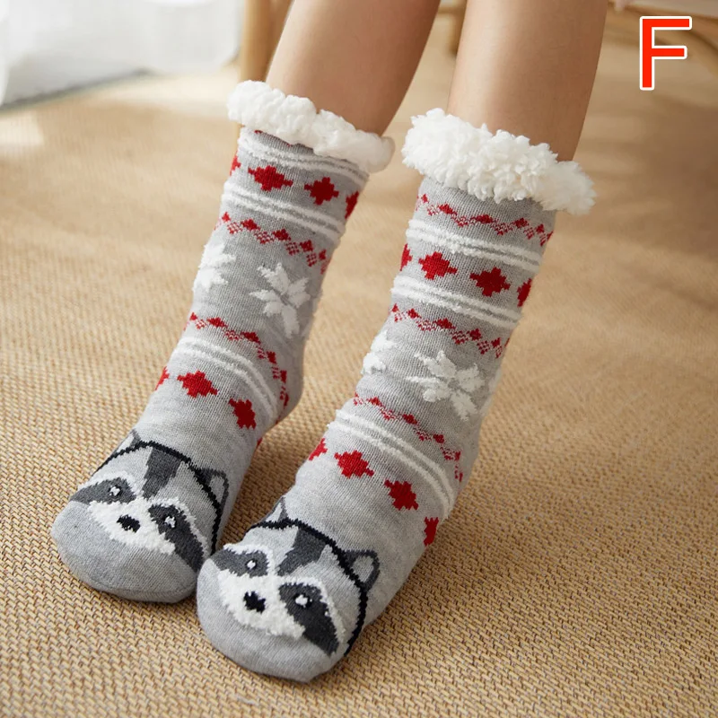 Новинка; женские очень теплые флисовые домашние носки; теплые эластичные носки для зимы; домашние рождественские носки; XD88 - Цвет: f