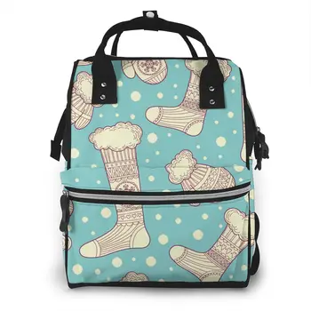 

Mittens And Wool Socks Nappy Backpack Mummy Bag Large Capacity Mom Baby Multi-function Waterproof Outdoor Travel Diaper Bags