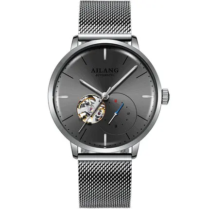 AILANG top luxury brand men's automatic mechanical watch waterproof watch minimalist style tourbillon new diesel machine - Цвет: 2