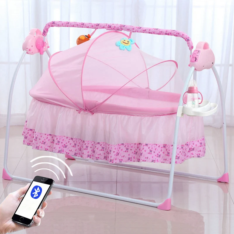 

Baby Bouncer Electric Cradle Bed Electric Shaker Baby Shake Bed Newborn Sleeping Automatic Flat Lay Crib Princess Cradle Bed