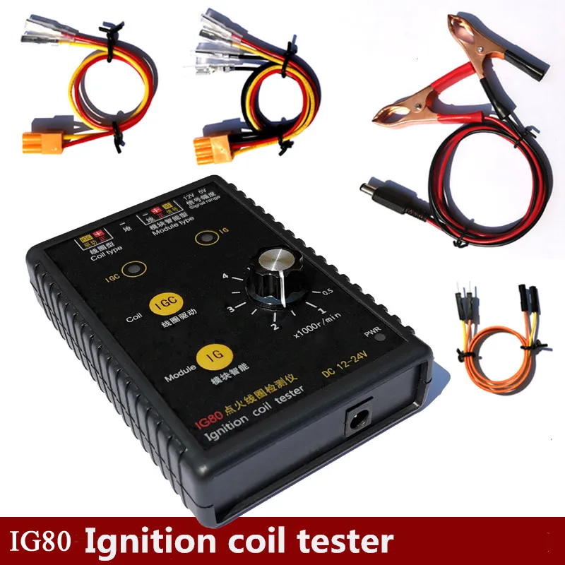 New Arrival! IG80 Automobile Ignition Coil Detector Tester Natural Gas 24V Gasoline 12V Ignition Coil Test