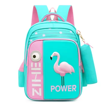 

2020 New 3D Flamingo Cartoon School Bags For Girls Boys Shark Backpack Children Orthopedic School Backpacks mochila escolar