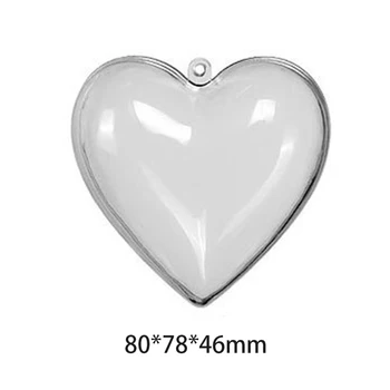 

12pcs Heart Shaped Plastic Candy Ball Box Decoration For Wedding Christmas Party Gift Home Decoration Plastic Ball
