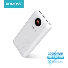 ROMOSS SW30 Pro Power Bank 30000mAh PD QC 3.0 Quick Charge Powerbank Portable External Battery LED Display For Phones Tablet