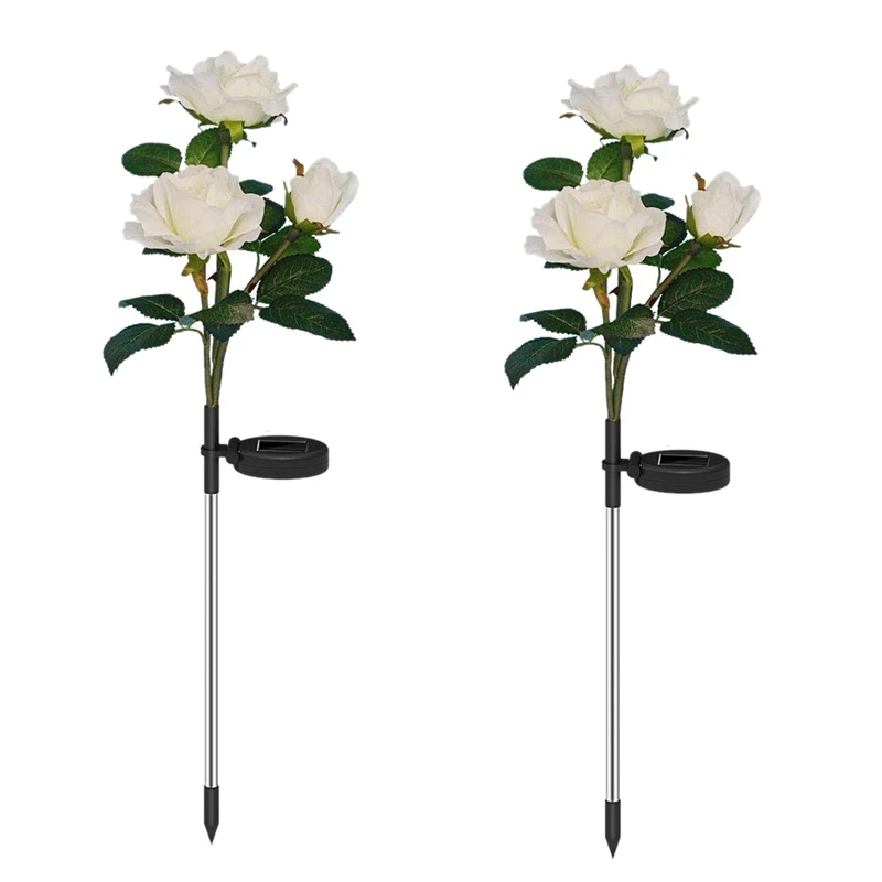 

Solar Garden Lights ,LED Waterproof Color Changing Solar Stake Lights Outdoor Decorative Rose Flowers Lights ,Backyard Decoratio