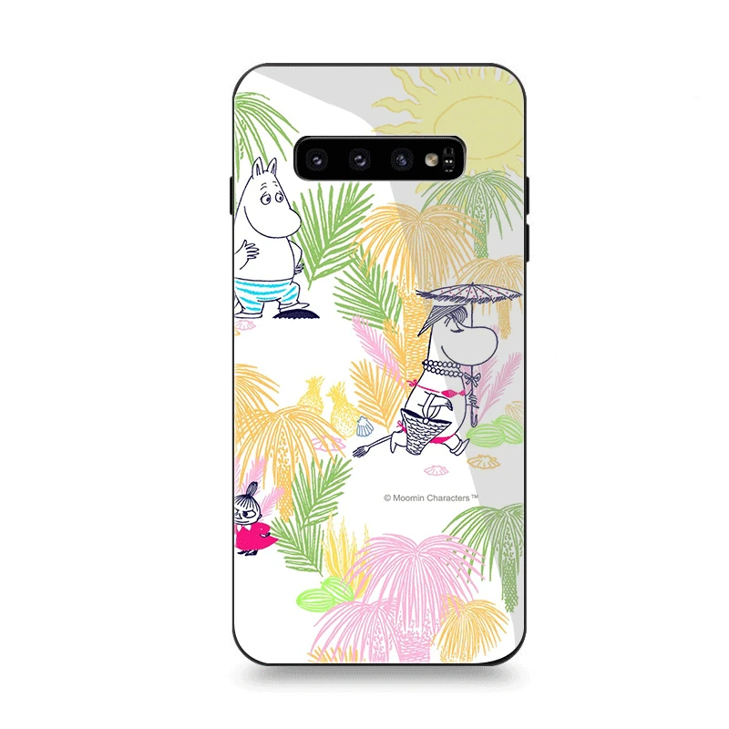 G12 Чехол для телефона Стекло для samsung A40 A50 A10 A20 A30 A60 A70 S10 S7 край S8 S9 Note 8 9 10 плюс Чехол мультяшным персонажем Мумий Тролль с мультяшным бегемотом комплект - Цвет: G12
