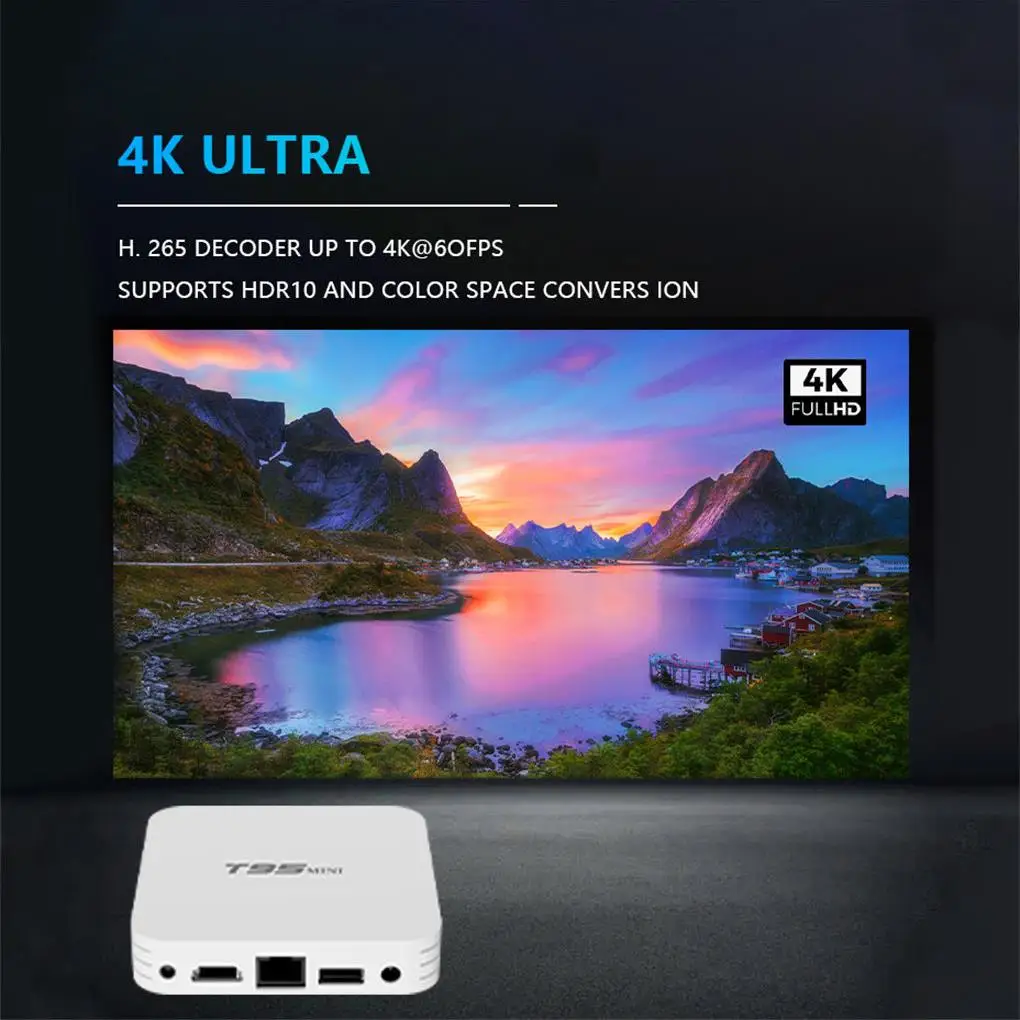 Best Smart TV box Android IPTV Box 1G 8GB H.265 Media player 2.4G Wifi T95mini H313 Google Play M3u 4K Ultra HD | Электроника