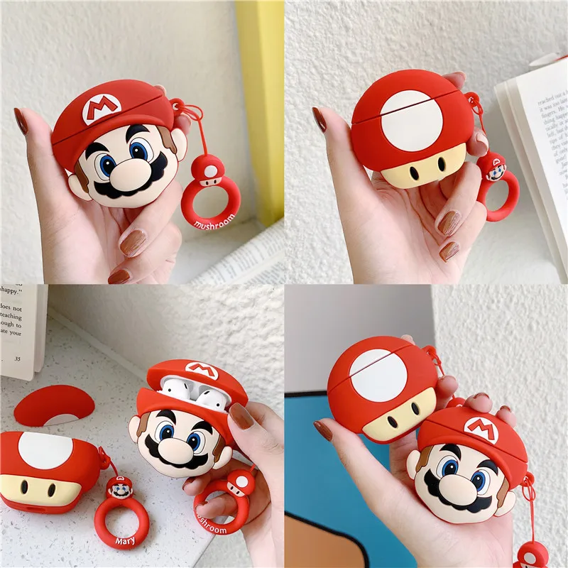 

Old School Super Mario Headset Protective Case for Wireless Earphone Cover Headphone Accessories for Airpods 1 2 Earbuds Cases