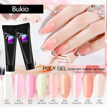 

Bukio 10g Color Changing Poly Acrylic Gel UV Builder Gel Light Pink Varnish Without Burnishing Cover Natural Gel Varnish PolyGel