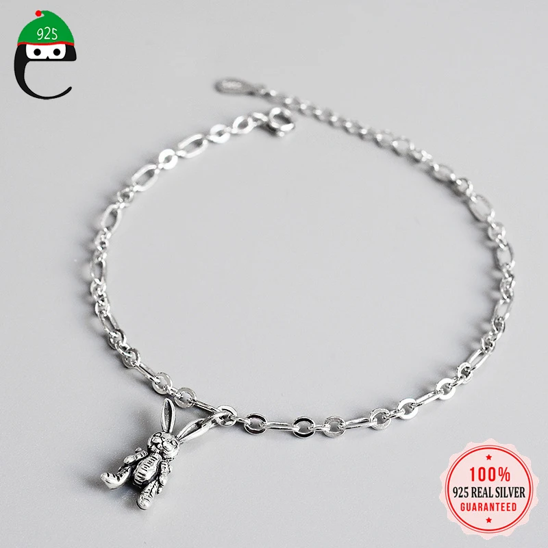 Elfoplatasi, браслет из натуральной 925 пробы, серебряный, модная цепочка с кроликом, браслет для женщин, Стерлинговое Серебро, ювелирное изделие, подарок, DS2554