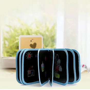 

Children's Sketchpad Graffiti Writing Blackboard Portable Double-sided Blackboard Erasable 12pcs Chalk Painting Book