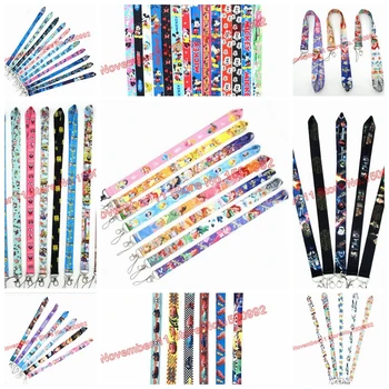 

Lot 500pcs mixed cartoon princess Lanyard ID Badge Holders Mobile Neck Keychains For Party Gifts WQ-207