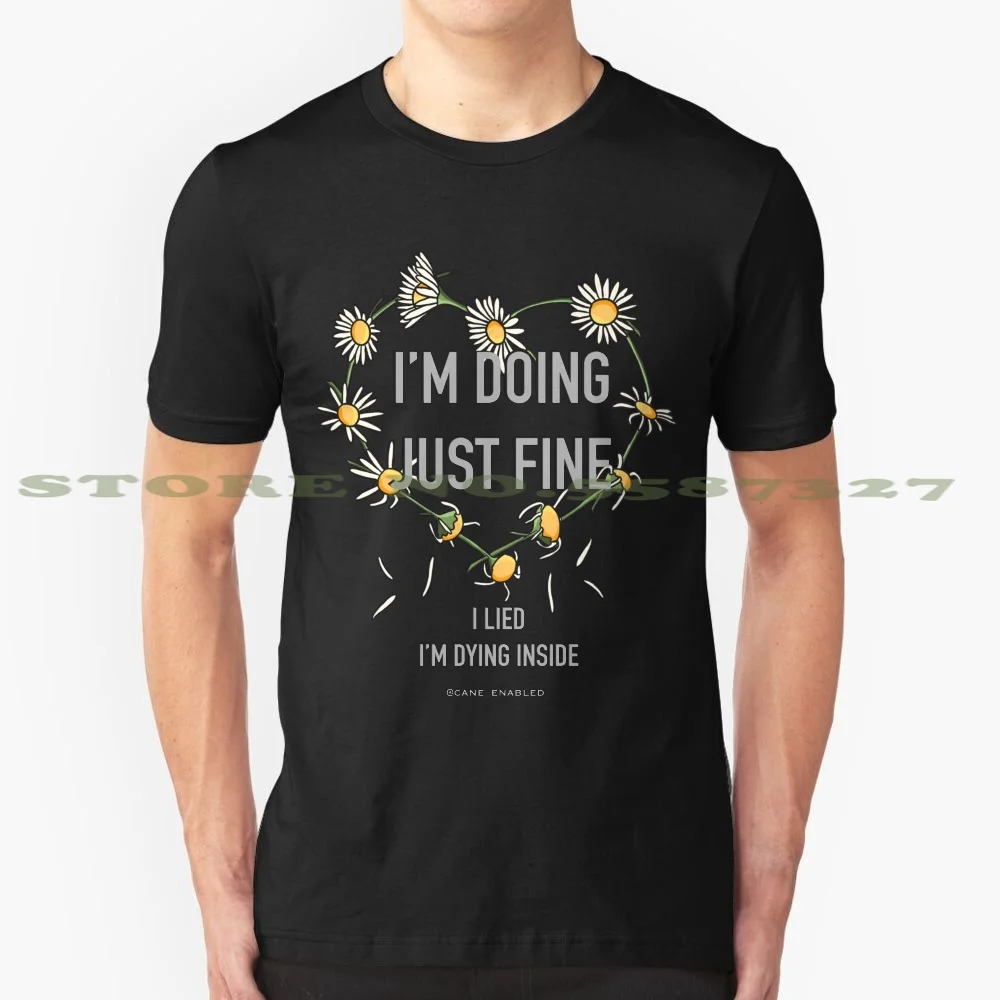 I'm Fine (соврал) [светильник текст] черный белый цвет футболка для Для мужчин