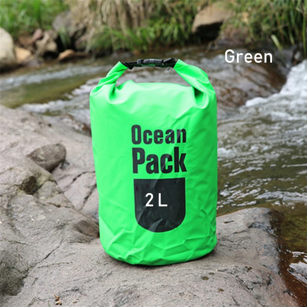 Green 2L/3L/5L/10L/15L/20L ПВХ Водонепроницаемый сухой мешок водостойкий плавательный мешок для хранения пакет мешок для рафтинга каякинга Кемпинг плавающий - Цвет: Green