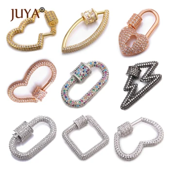

Juya Jewelry Clasps Cubic Zircon Fastener Screw Clasps Accessories for Luxury Jewelry Making DIY Necklace Bracelet Supplies