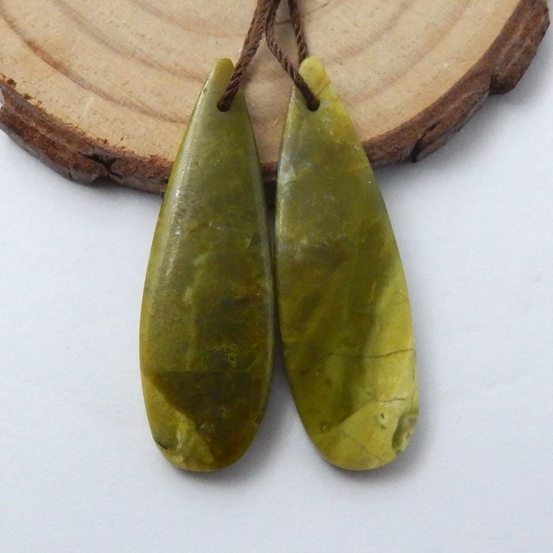 

Charms Earrings Jewelry,Semiprecious Gemstone Yellow Opal Teardrop Earrings 37x12x4mm,5.3g