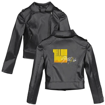 

2019 New Stray Kids Album Yellow Wood Street Fashion Ladies Leather Spring And Autumn Women Jacket Dropshipping
