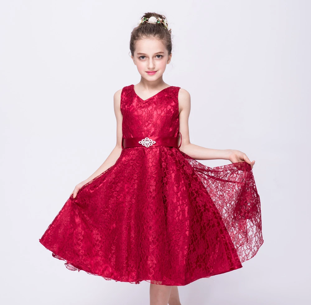 Vestido de encaje de princesa para niña, ropa de fiesta elegante para niña pequeña, 3 vestidos boda para niña 5 6 7 8 9 10 11 12 años|Vestidos| - AliExpress