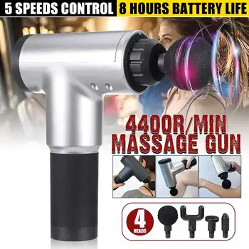 

4400r/min Therapy Massage Guns 6 Gears Muscle Massager Pain Sport Massage Machine Relax Body Slimming Relief With 4 Heads
