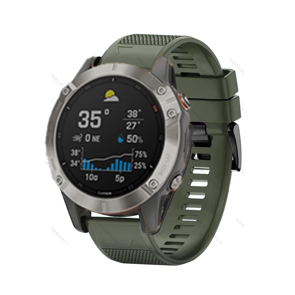 Силиконовый сменный ремешок для часов Garmin Fenix 6 6S 6X/Forerunner935/Garmin 5 20 22 26 мм Смарт часы