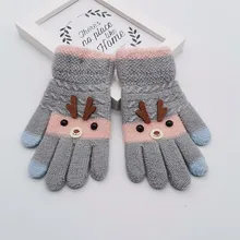 ARLONEET Toddler Christmas baby boy girl Cartoon Full Finger Thicken glove winter Knitted Gloves thick Warm Mittens Glove CN01