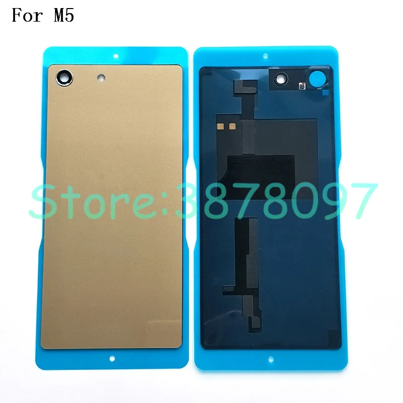 5,0 дюйма для Sony Xperia M5 e5603 e5606 e5653 заднее стекло Батарея крышка дверца батарейного Корпус с логотипом+ NFC