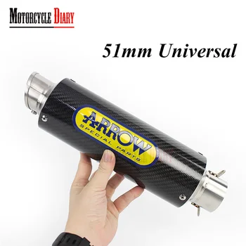 

38-51mm Universal Akrap Exhaust Motorcycle Motocross Pipe Escape Moto Scooter For Kawasak Ninja400 Z400 r15 Z900 ARROW R1 R3 R6