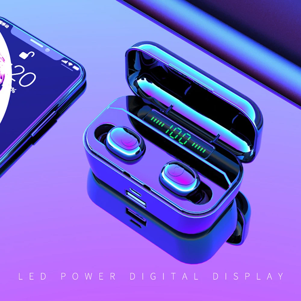 

Bluetooth Earphones TWS Wireless 5.0 Earphone Power Display Sports Bass Earbuds Waterproof Headset with mic 3500mAh charging box