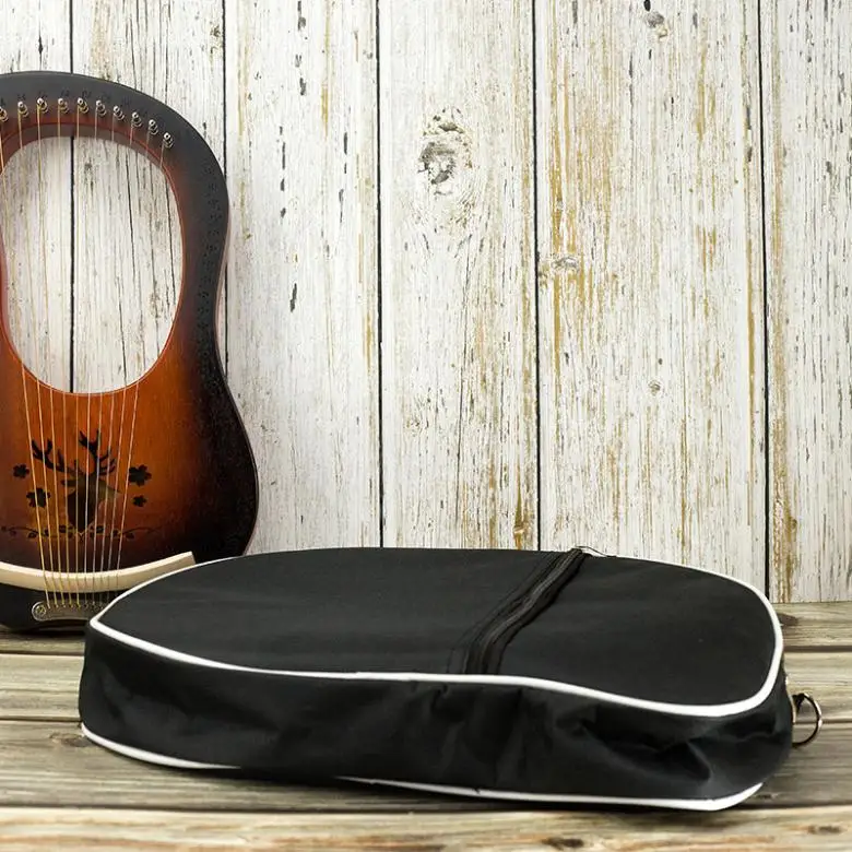 Black 10 / 16 19 String Lyre Harp Storage Bag Waterproof Dustproof Canvas Handbags Musical Instrument Carry | Спорт и развлечения