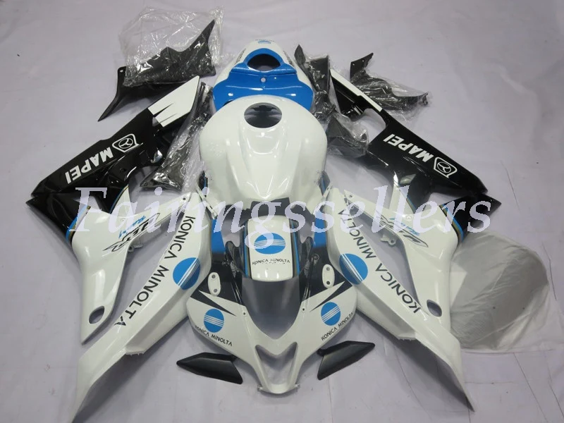 Набор впрыскивателей Мотоцикл Обтекатели Наборы подходит для Honda CBR600RR F5 07 08 2007 2008 обтекатель комплект оранжевого и белого цветов в стиле хип Repsol - Цвет: Light Blue KM