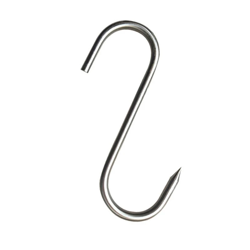 Stainless steel hooks with tip for butcher shop for kitchen hot and cold smoking practical hook 20Pcs