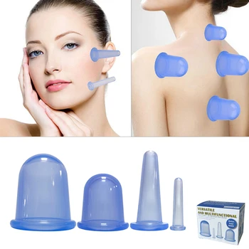 

4 Pcs/1 Set Silicone Vacuum Cup Cupping Ventosas Massage Therapy Body Cups Ventouse Anti Cellulite Weight Loss Cupping Apparatus