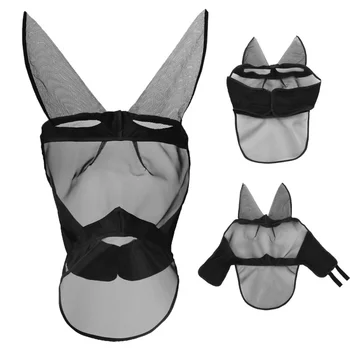 

Detachable Anti-mosquito Horse Mask Horse Flying Mask Breathable Comfort Equestrian Supplies Horse Mask Removable Mesh12
