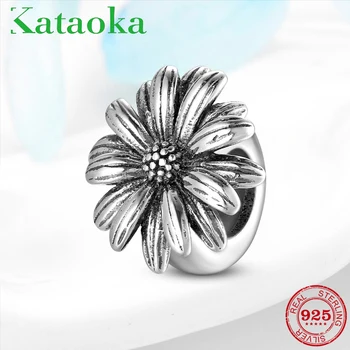 

Hot sale Blooming Flower Buds 925 Sterling Silver Charm Beads fit charms women Jewelry Accessories